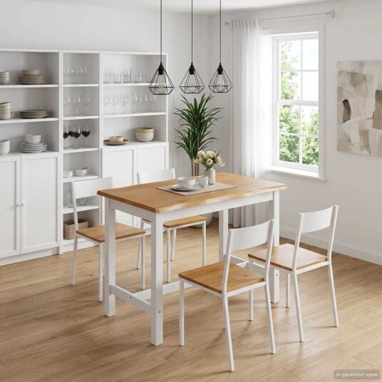 VidaXL Høy Barbord EKAI Hvit 112 x 70 x 91 cm Heltre furu VidaXL Høy Barbord EKAI Hvit 112 x 70 x 91 cm Heltre furu