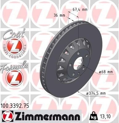 ZIMMERMANN 100.3392.75 Bremseskive