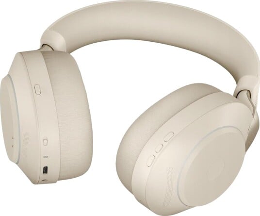 Jabra Evolve2 85 Link380c MS Stereo Headset med stativ Beige Jabra Evolve2 85 Link380c MS Stereo Headset med stativ Beige