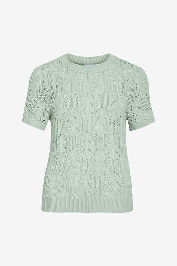 Vila Topp viCotti S/s O neck Knit Grønn