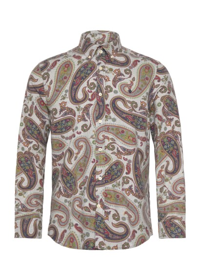 Morris Flannel Paisley Shirt Slim Fit Multi/patterned M