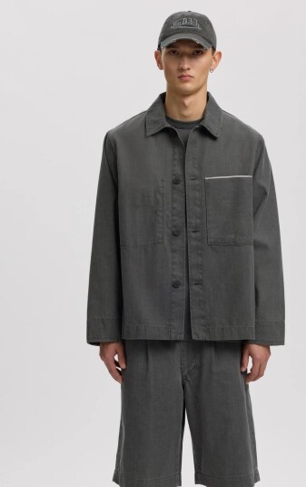 Annarr Anrfloki Selvedge Denim Lg Overshirt Grey M