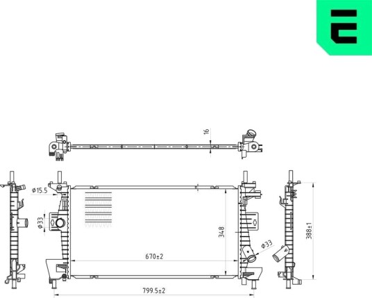 ERA 673174 Radiator, motorkjøling