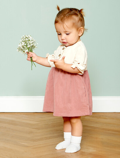 GoBabyGo Non Slip Socks Bamboo Cream 20 22