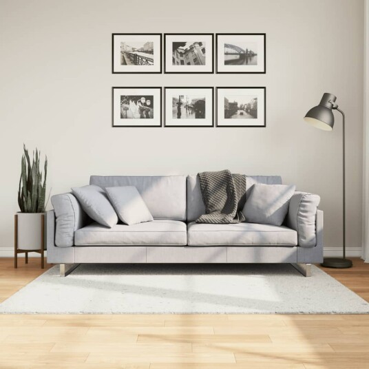  Teppe OVIEDO kort luv kremhvit 120x120 cm 8721012231122