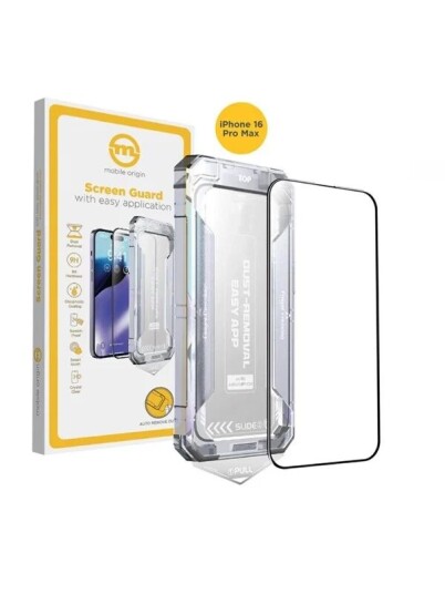 Mobile Origin Yellow Screen Guard with easy application   iPhone 16 Pro Max