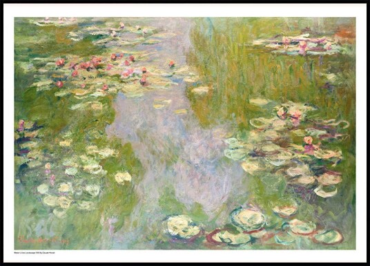 Water Lilies Landscape 1919 Plakat by Claude Monet Plakat / 40x50cm Water Lilies Landscape 1919 Plakat by Claude Monet Plakat / 40x50cm