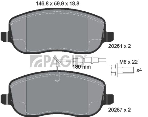 PAGID T1369N Bremseklosser
