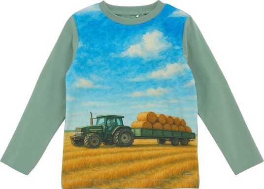 Minymo   Genser Grønn Traktor Lily Pad   116