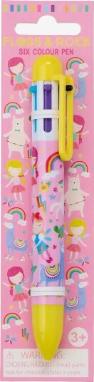 Floss & Rock Click Pen 6 Colour - Rainbow Fairy - RAINBOW - 16X2X2