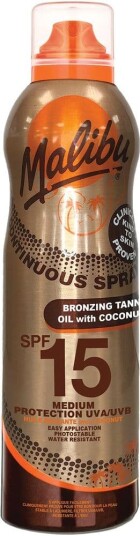Malibu Bronzing Oil SPF15 med Kokosnøttspray 175 ml Malibu Bronzing Oil SPF15 med Kokosnøttspray 175 ml