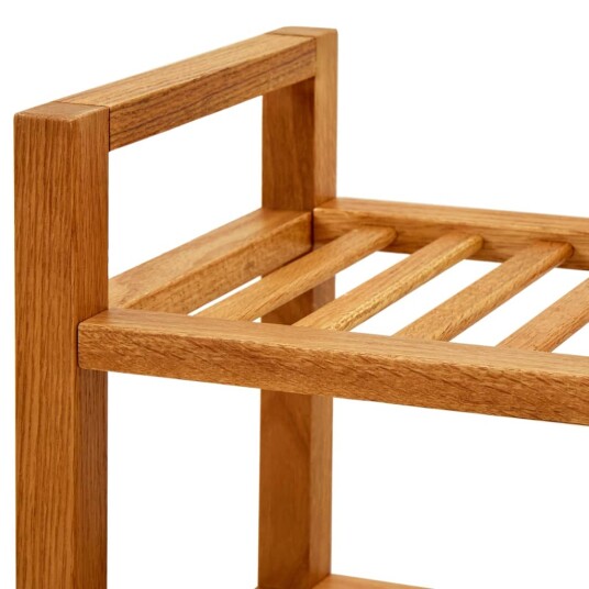 vidaXL Skostativ med 3 hyller 50x27x60 cm heltre eik vidaXL Skostativ med 3 hyller 50x27x60 cm heltre eik