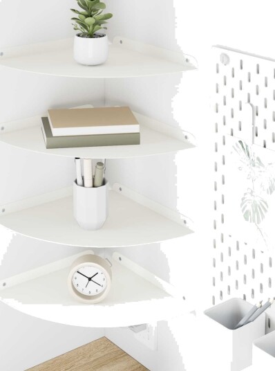 vidaXL Flytende hylle med hylle med lagring 4 pcs Hvit 30 x 30 x 2 cm