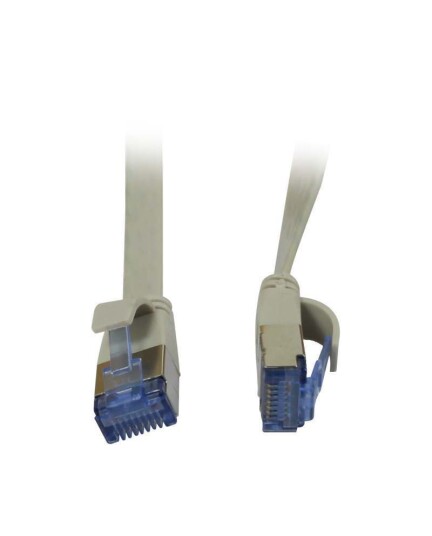 SYNERGY Patchkabel RJ45, CAT6A 500Mhz, 1,5m, grau, U/FTP, flach,AWG32, Synergy 21