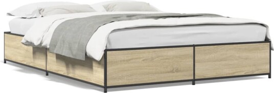 Sengeramme sonoma eik 140x200 cm konstruert tre og metall 8721102610332