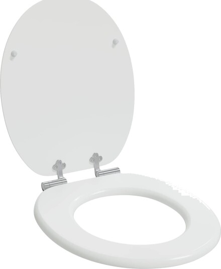 Myk lukking toalettsete Hvit 44 x 38 cm MDF plater Myk lukking toalettsete Hvit 44 x 38 cm MDF plater