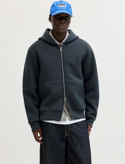 Jack & Jones Jcocover Scuba Sweat Zip Hood Sn   Navy   XXL