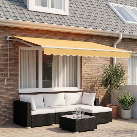 vidaXL Uttrekkbar markise sand 450 × 350 cm Polyester og aluminium