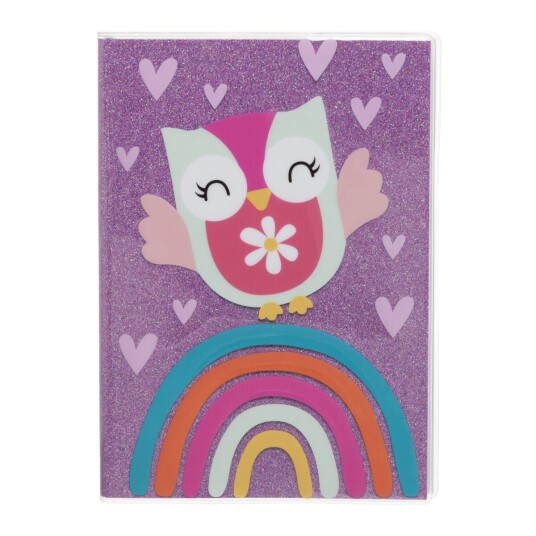 Notatbok A5 Ugle m/glitter
