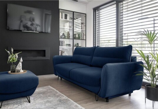 Sofa Eltap Silva 236x95x90 cm Velvetmat 40 Mørk Blå
