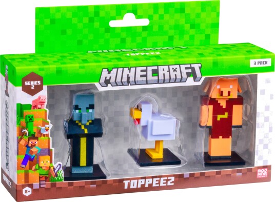 Minecraft 3D 6cm Figure 3-Pack S2 Evoker, Chicken & Piglin
