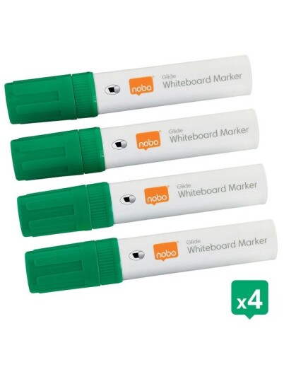 NOBO Glide whiteboardpenner stor skr tupp 4 Pack. Grnn