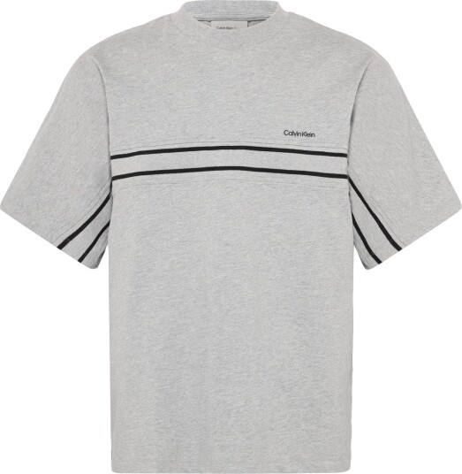 Calvin Klein Ss 16S Jersey Logo Jacquard Tee Grey L