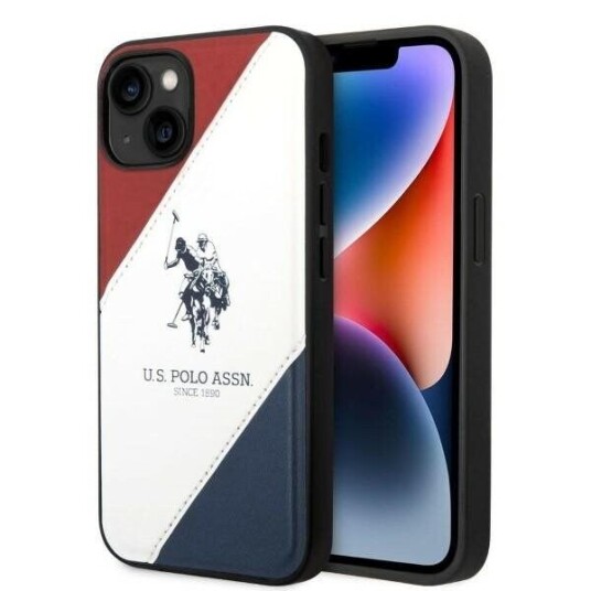 Deksel Us Polo Assn Us Polo Ushcp14mpso3 Iphone 14 Plus 6,7" Hvit/Hvit Tricolor Preget