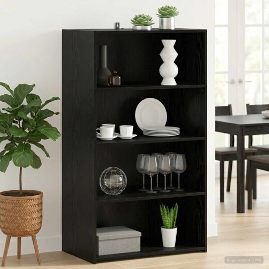 vidaXL Høyskap Svart eik 70 x 41 x 124 cm Konstruert tre