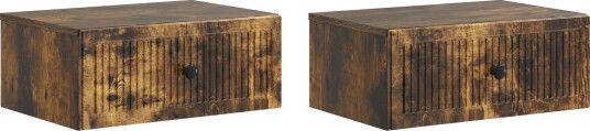  Nattbordskap 2 pcs Røkt Eik 49 x 34,5 x 20 cm Konstruert tre