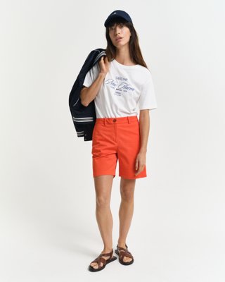 Chinoshorts med stretch ORANGE RED 40