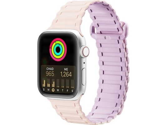 Dux Ducis Dux Ducis-Rem (Panserversjon) Apple Watch Ultra, Se, 8, 7, 6, 5, 4, 3, 2, 1 (49, 45, 44, 42 Mm) Magnetisk Silikonarmbånd Rosa Lilla