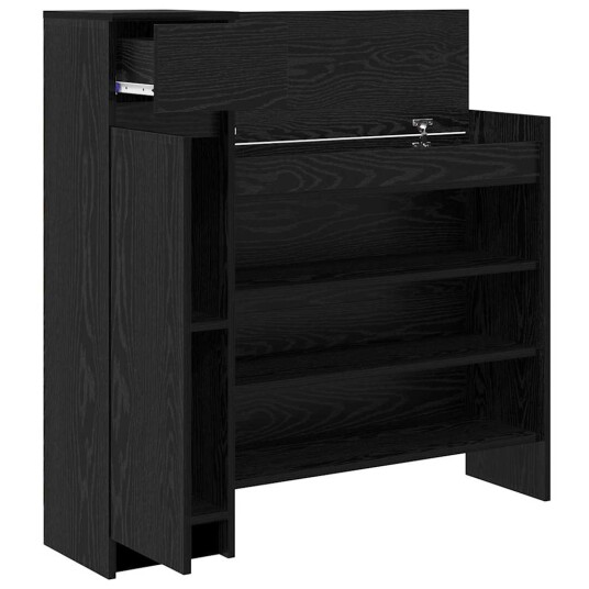  Sko skap Svart eik 100.5x28x100 cm Konstruert tre