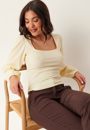 Bubbleroom Square Neck Balloon Sleeve Top