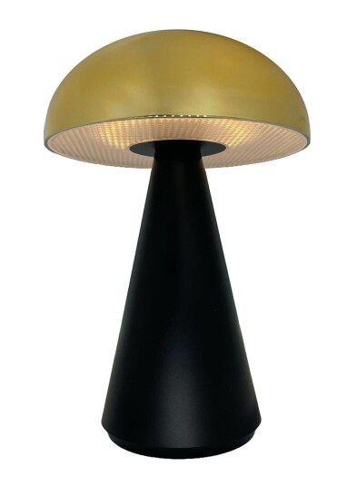 Aura oppladbar bordlampe 2,2W 2200 Kelvin IP44   Dimbar   Svart / Messingfarget