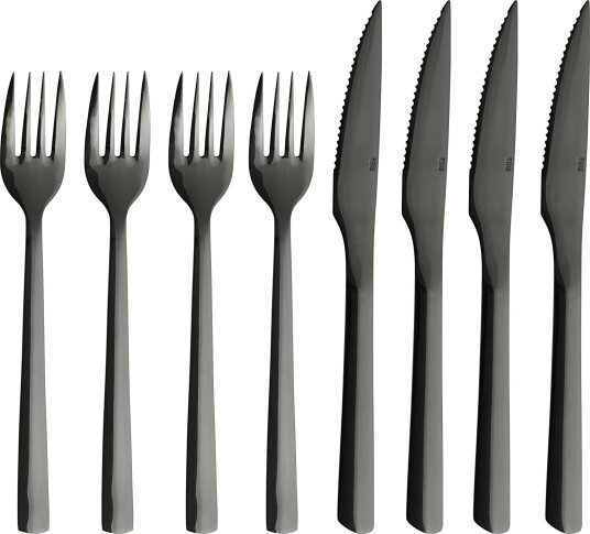 Aida Raw grillbestikk 8 deler Sort Aida Raw grillbestikk 8 deler Sort
