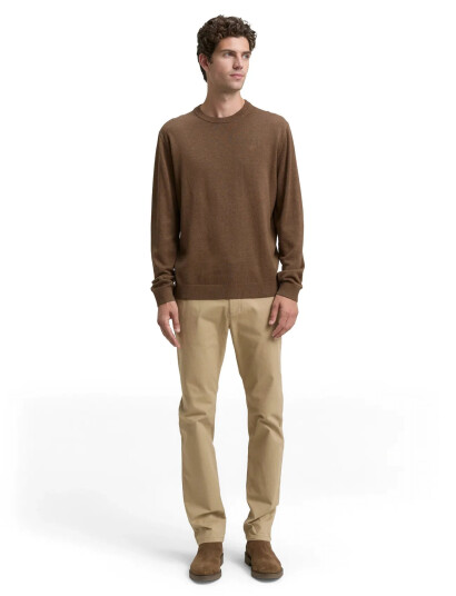 Tom Tailor Basic Crewneck Knit - Brown - M Tom Tailor Basic Crewneck Knit - Brown - M
