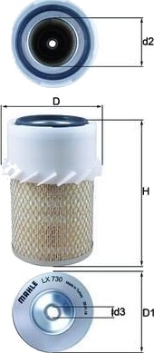 MAHLE LX 730 Luftfilter MAHLE LX 730 Luftfilter
