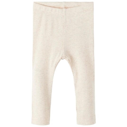 Name It Rib Leggings Peyote Melange Beige 110 Barneklær