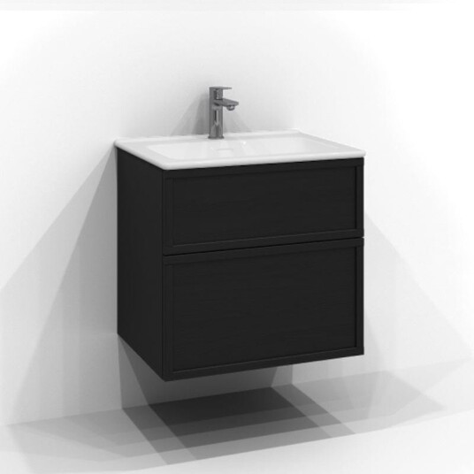 Svedbergs Poem Ramme Servantskap D45 med 2 Skuffer Svart ask / 60cm Push Open Svedbergs Poem Ramme Servantskap D45 med 2 Skuffer Svart ask / 60cm Push Open