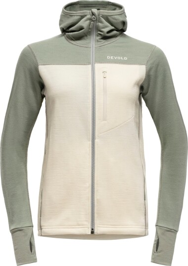 Devold Women's Explorer Merino Hooded Jacket Fog/Raw White L Devold Women's Explorer Merino Hooded Jacket Fog/Raw White L
