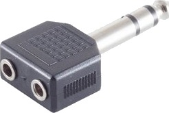Shiverpeaks Basic-S Adapter Stereo 6,3mm Til 2x Stereo 3,5mm BS57071