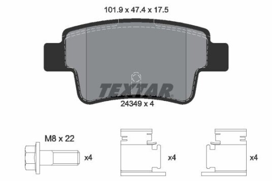 Bremseklosser TEXTAR 2434901 Bremseklosser TEXTAR 2434901