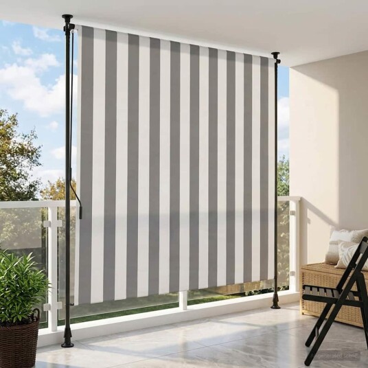 vidaXL Utendørs Rullegardin Antrasitt og Hvit 150 x 270 cm