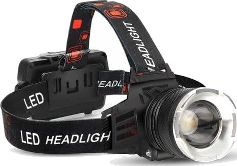 LED-hodelykt, 90000 lm Super Sterk med 5 Moduser og IPX6 Vanntett USB-oppladbar, 90° Justerbar, Egnet for