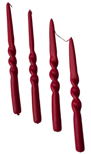 Humdakin Christmas Twist lys 4-pk rød 2,2x30 cm