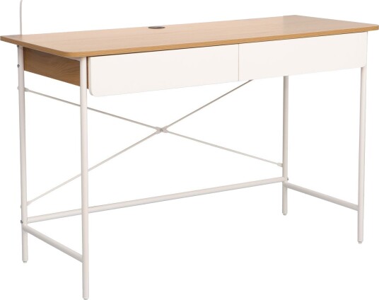 Skrivebord HOME4YOU Ferdie 120x48x88 cm ask/hvit - ask/hvit
