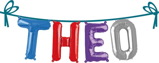 Ballonggirlander Folie Navn - Theo