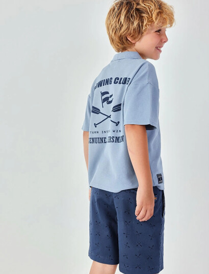 Boboli Pique Polo Dye For Boy  Bci Blue 116
