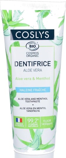 Økologisk tannpasta COSLYS Aloe Vera & Menthol 100g